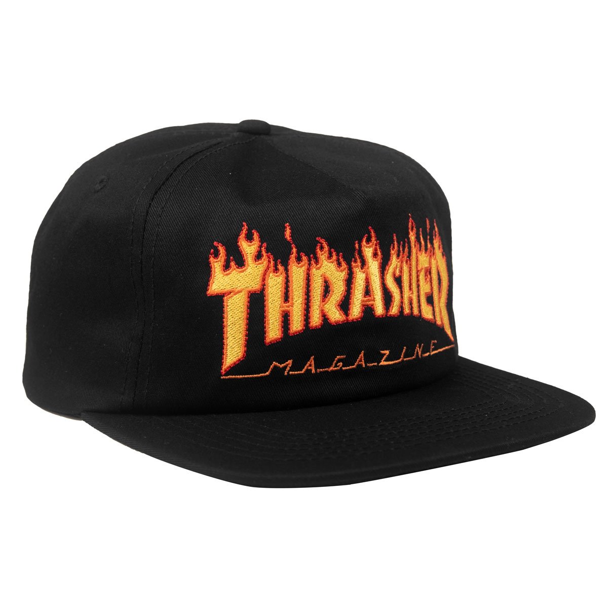 Black Flame Embroidered Thrasher Magazine Snapback