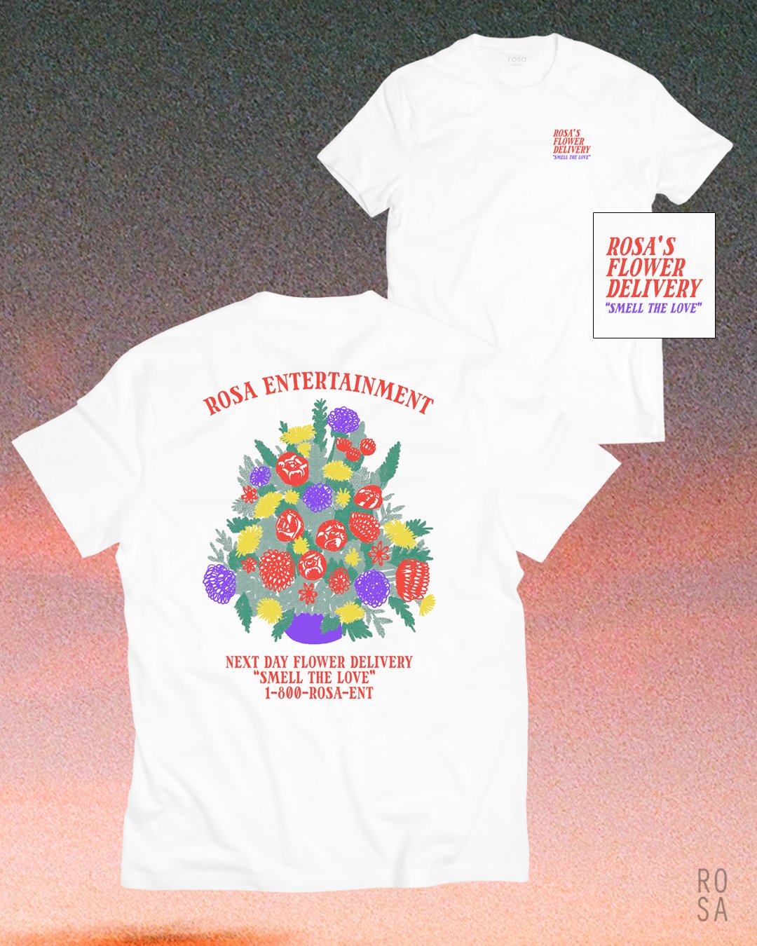 Smell The Love Rosa Ent T-Shirt