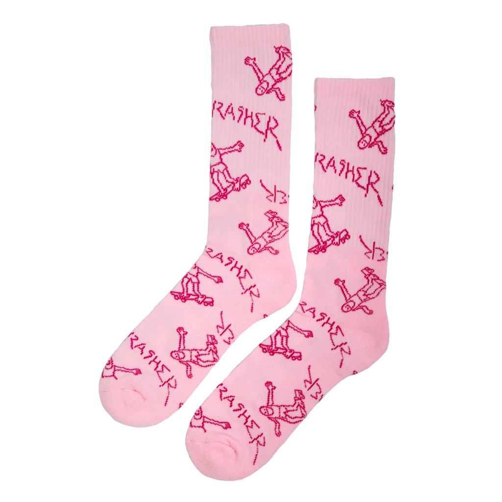 Light Pink Gonz Logo Thrasher Magazine Crew Socks