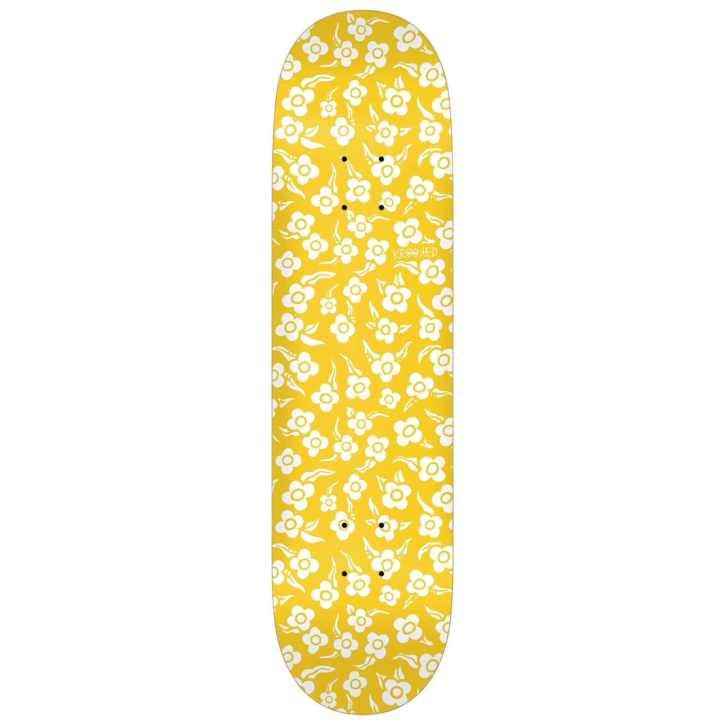 Yellow Price Point Krooked Flowers Skateboard Deck