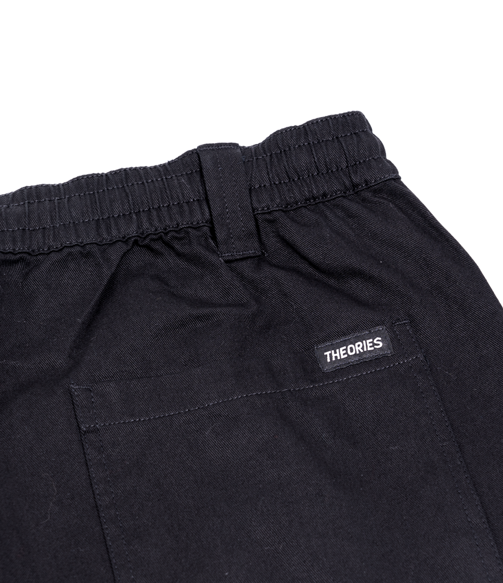 Black Theories Brand Stamp Lounge Pants Detail