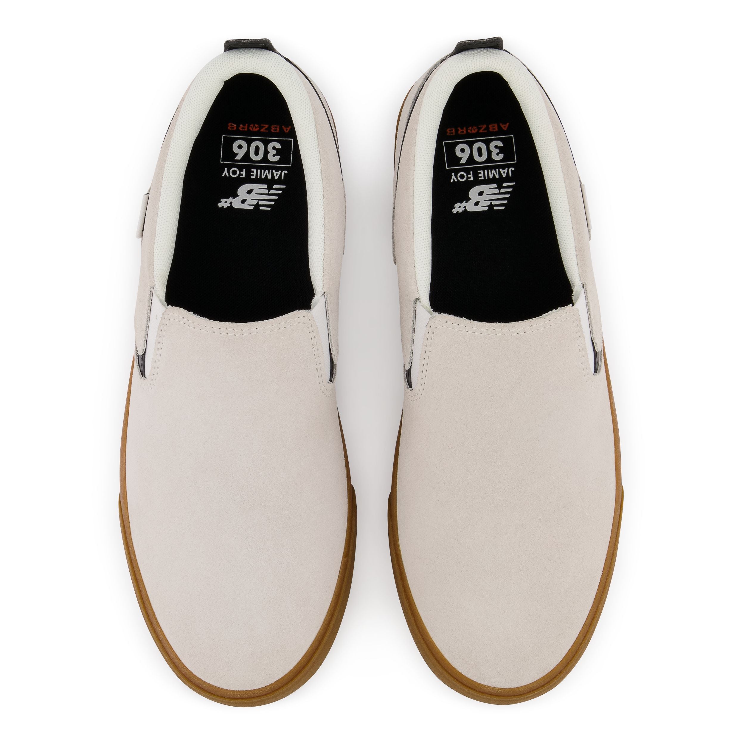 White/Gum Jamie Foy NM306 Laceless NB Numeric Skateboard Shoe Top