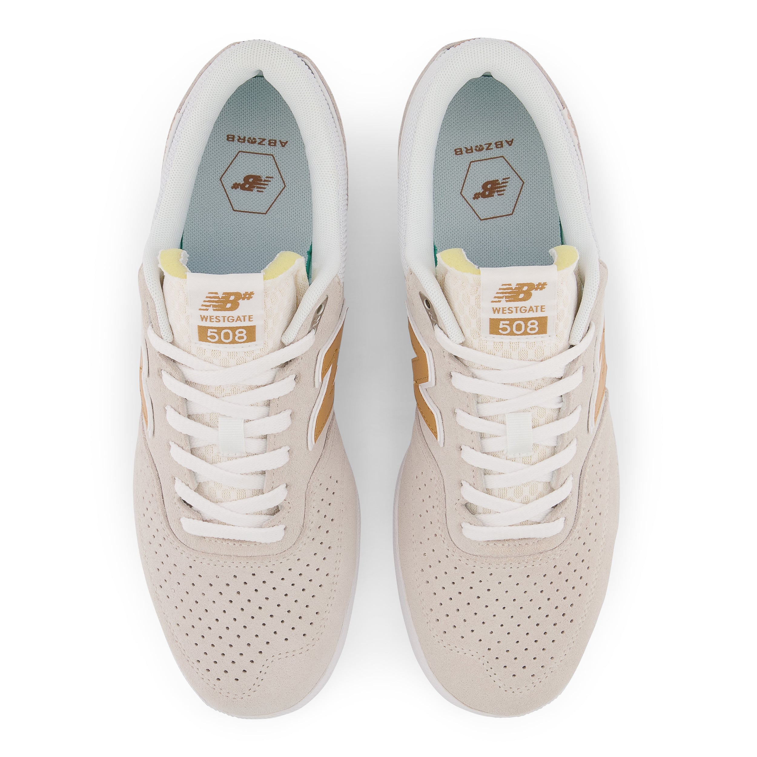 White/Tan NM508 Westgate NB Numeric Skateboard Shoe Top