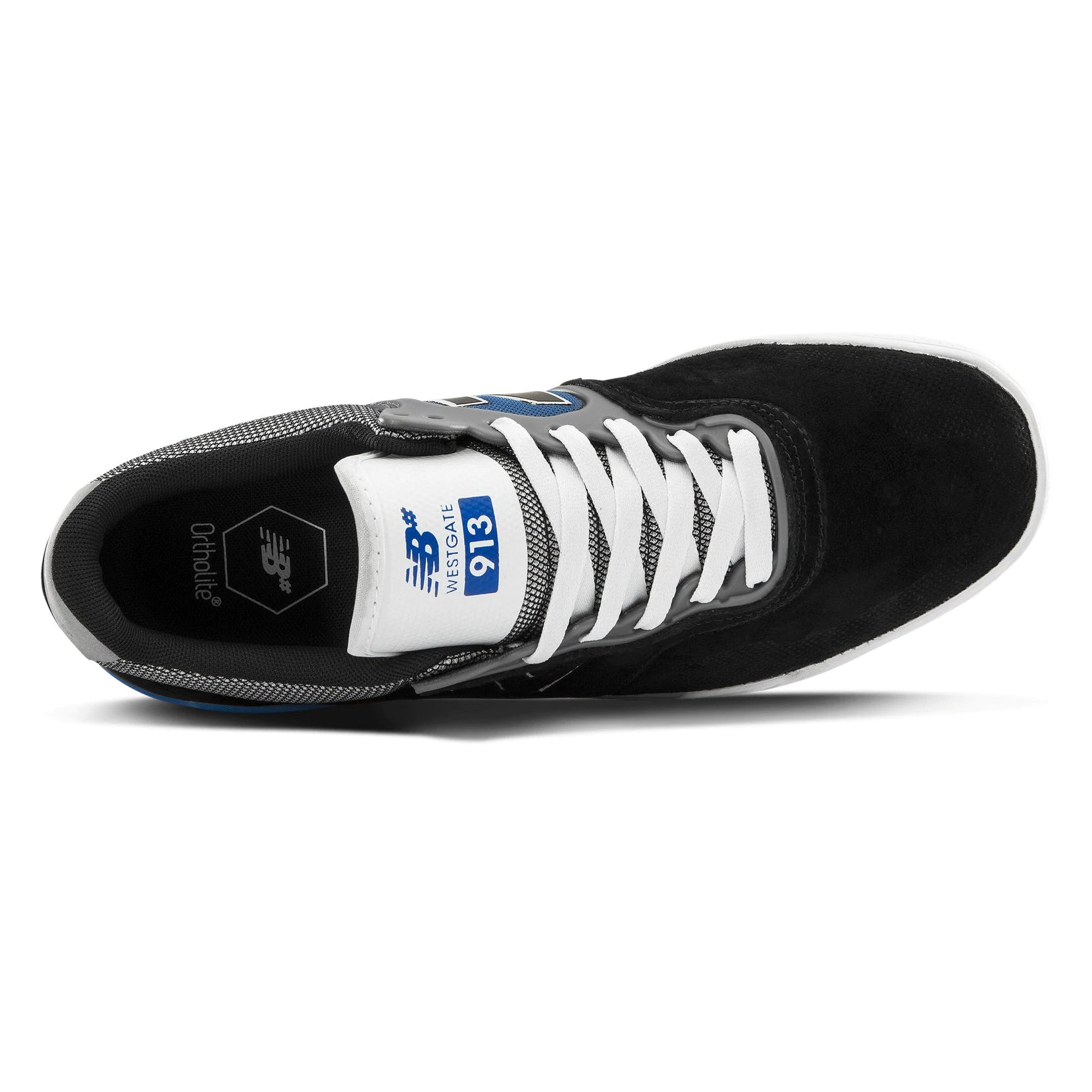 Black with Blue Brandon Westgate New Balance Numeric 913 Skateboard Shoe Top