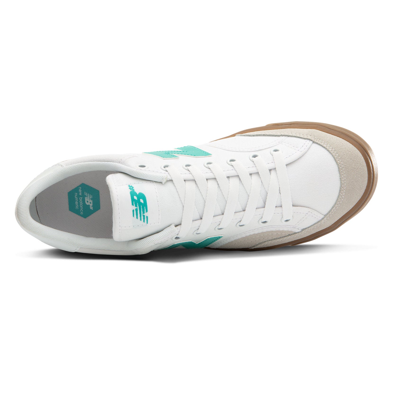 White with Tidepool NM212 New Balance Numeric Skateboard Shoes Top