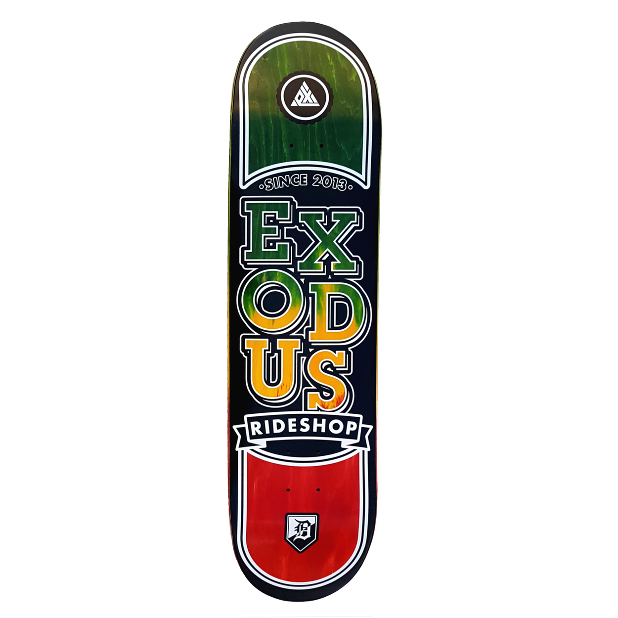 Exodus Stacked Fade Deck - Rasta