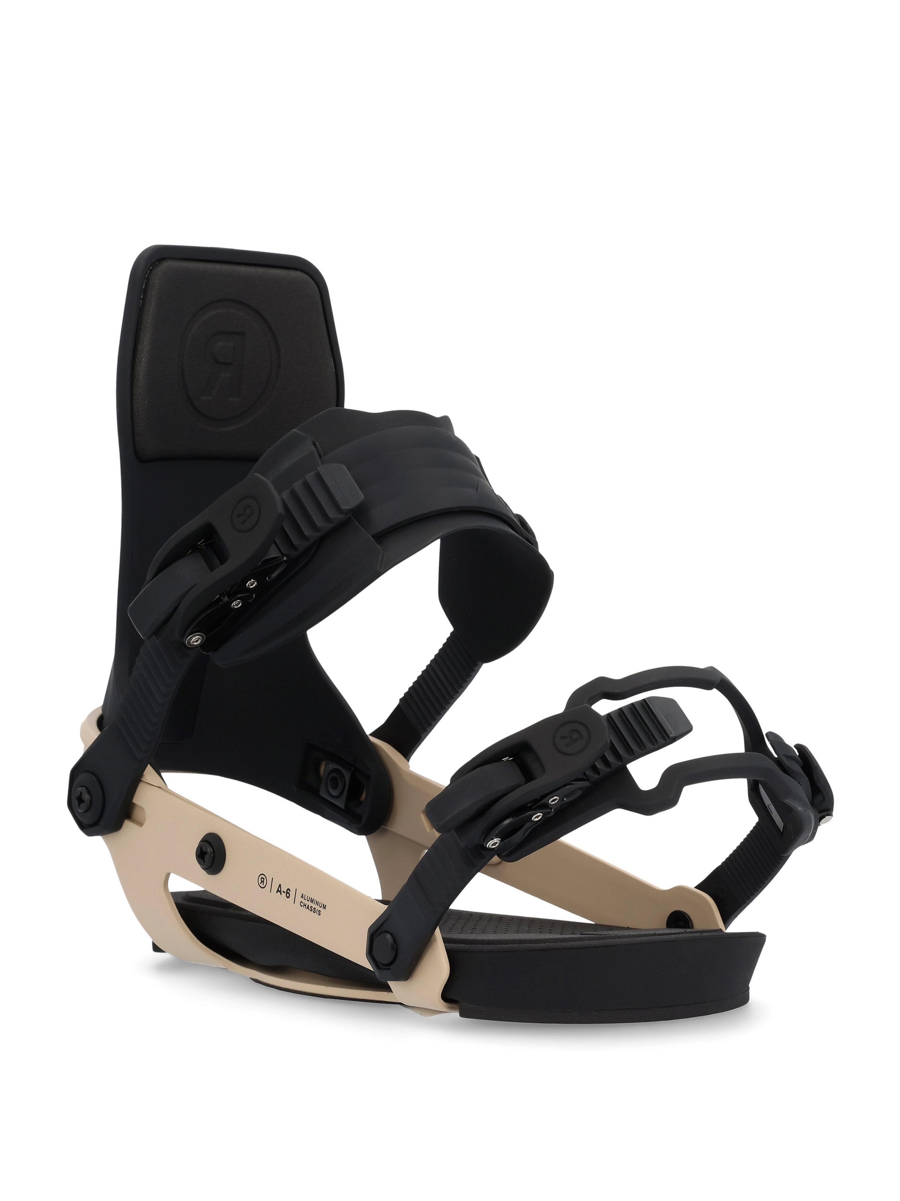 Tan 2023 Ride A-6 Snowboard Bindings Front