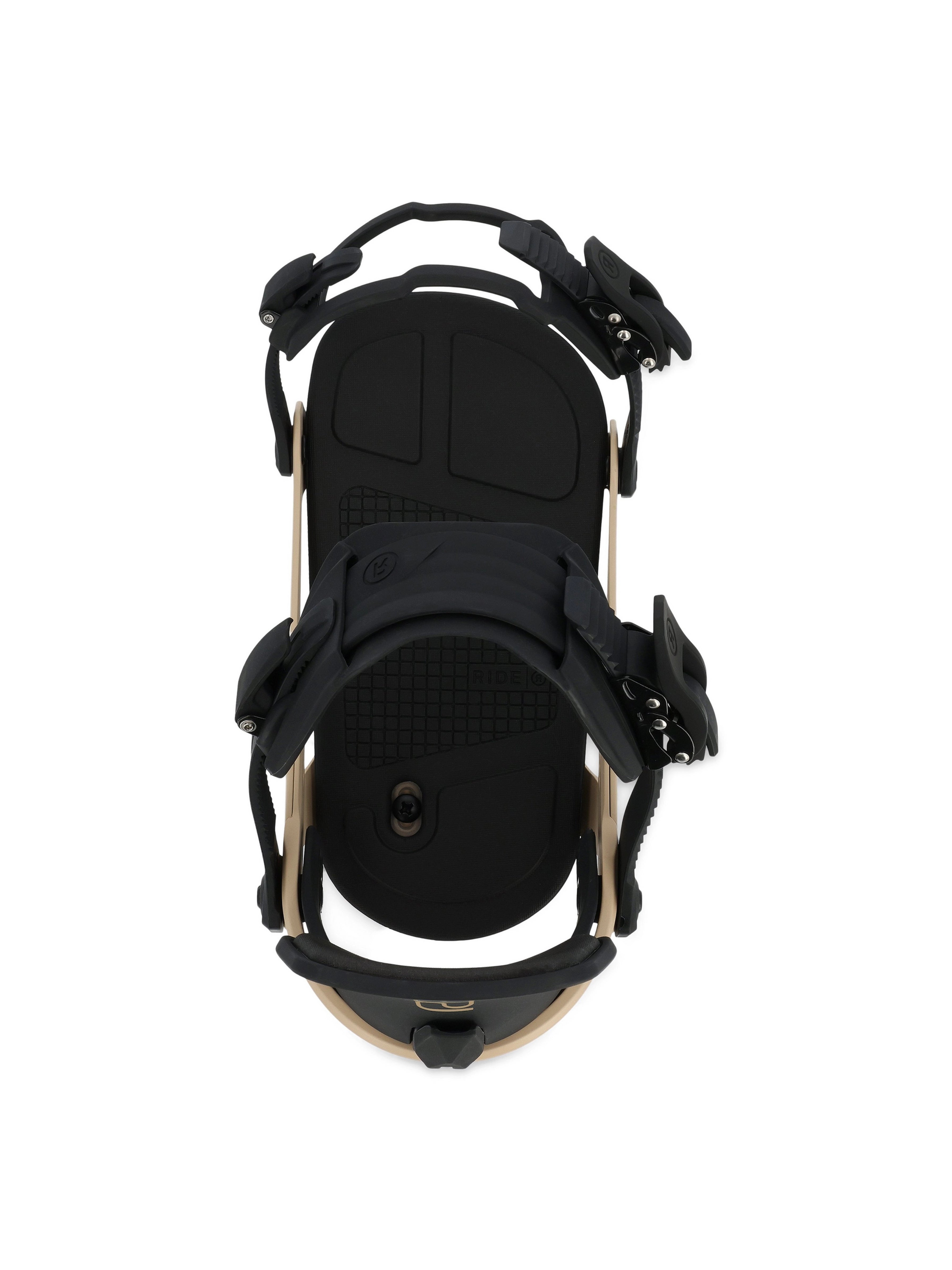 Tan 2023 Ride A-6 Snowboard Bindings Top