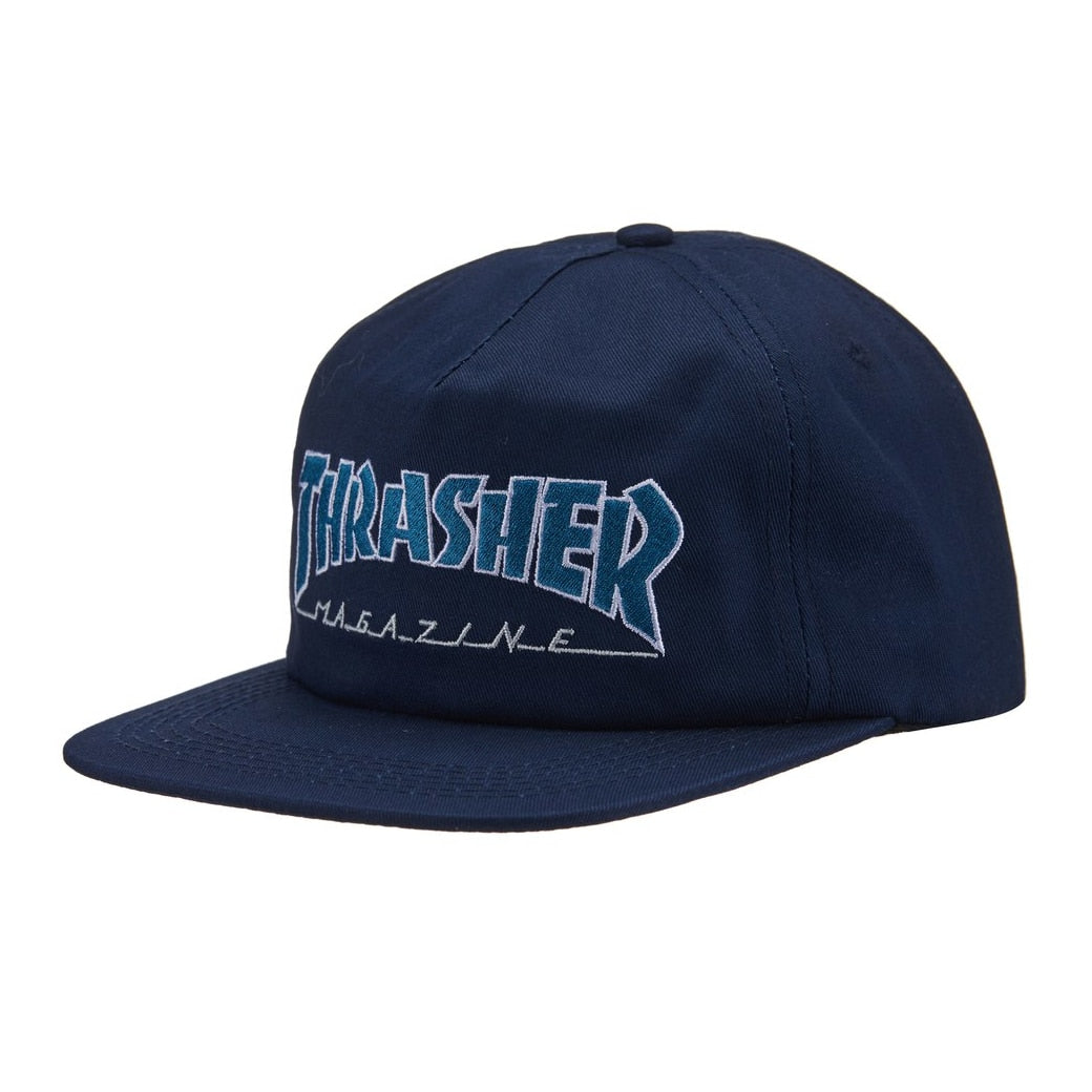 Thrasher Mag Outlined Snapback - Navy/Gray