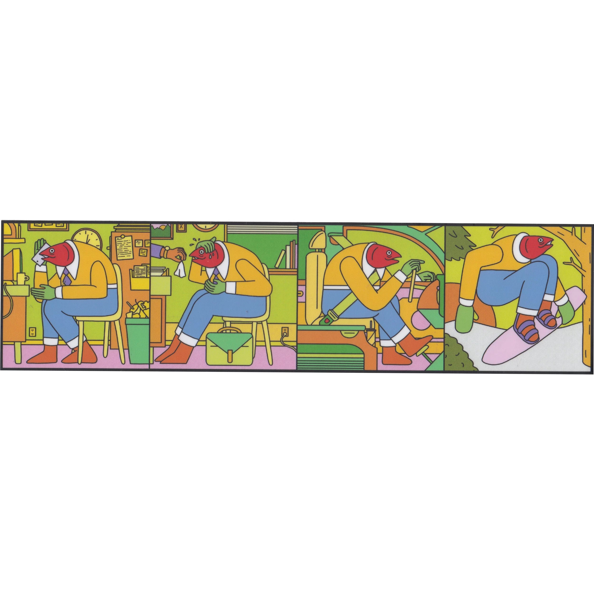 Comic Strip Salmon Arms Bumper Sticker