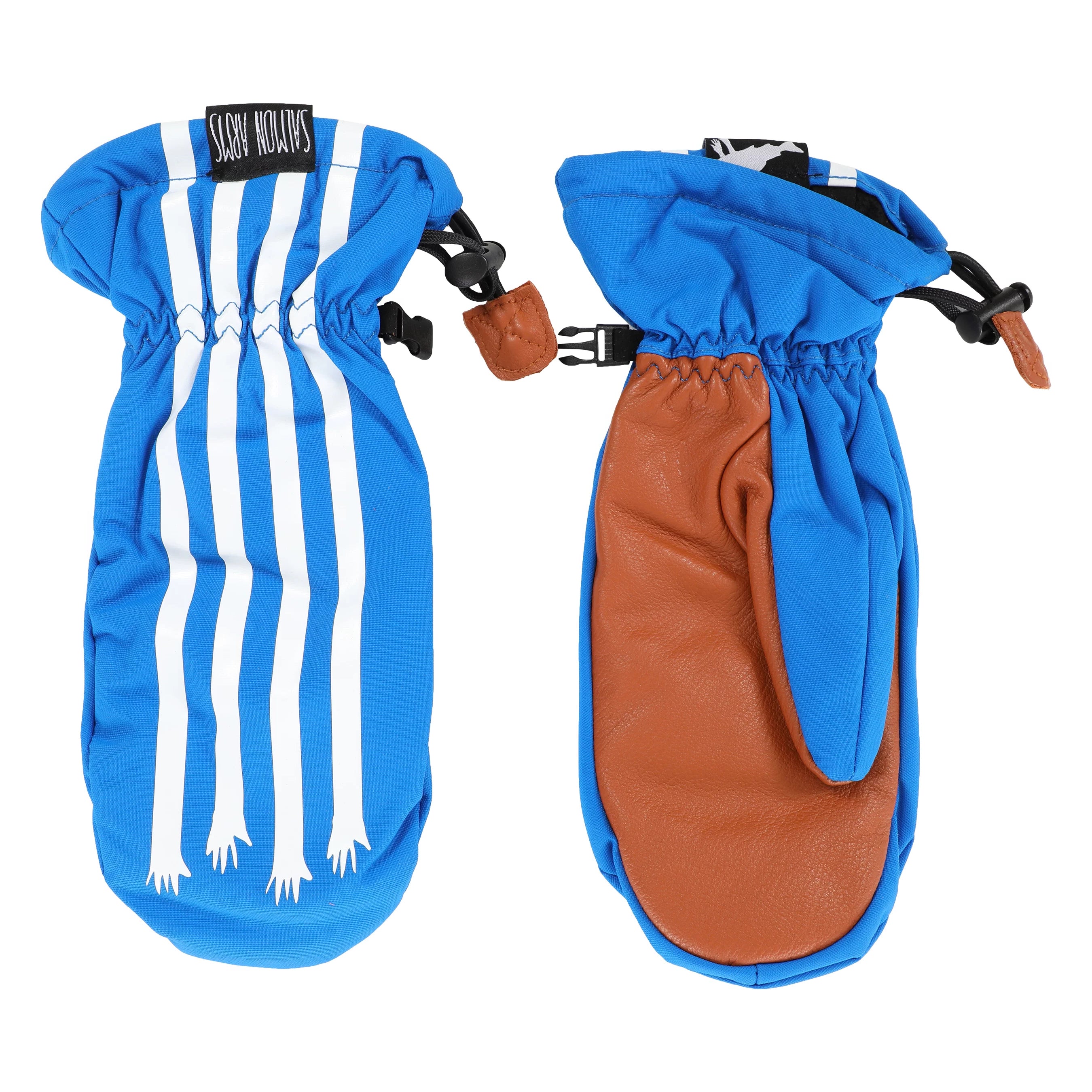 Blue Stripes/Tan Classic Salmon Arms Snowboard Mitts