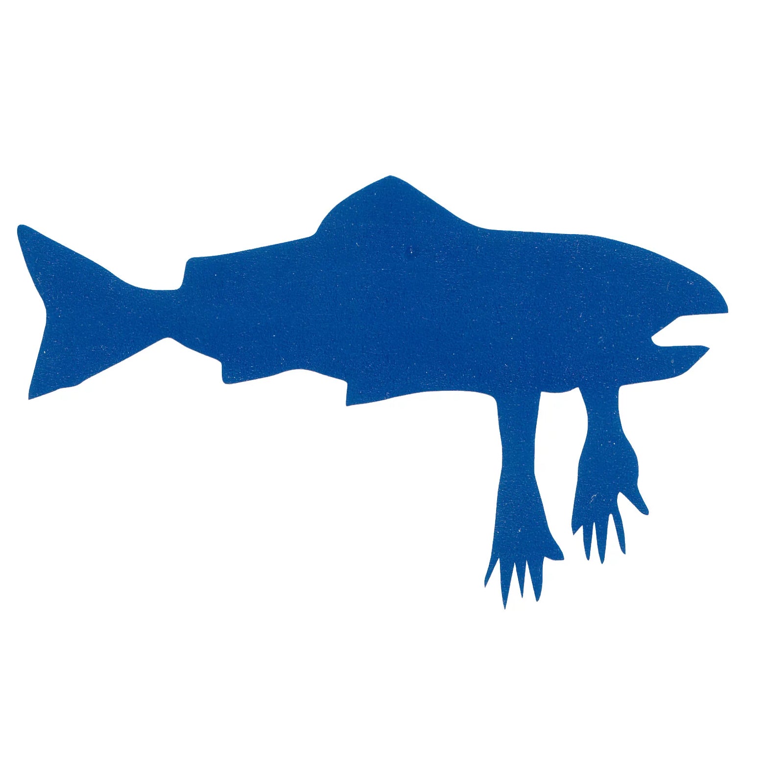Blue Salmon Arms Die Cut Sticker