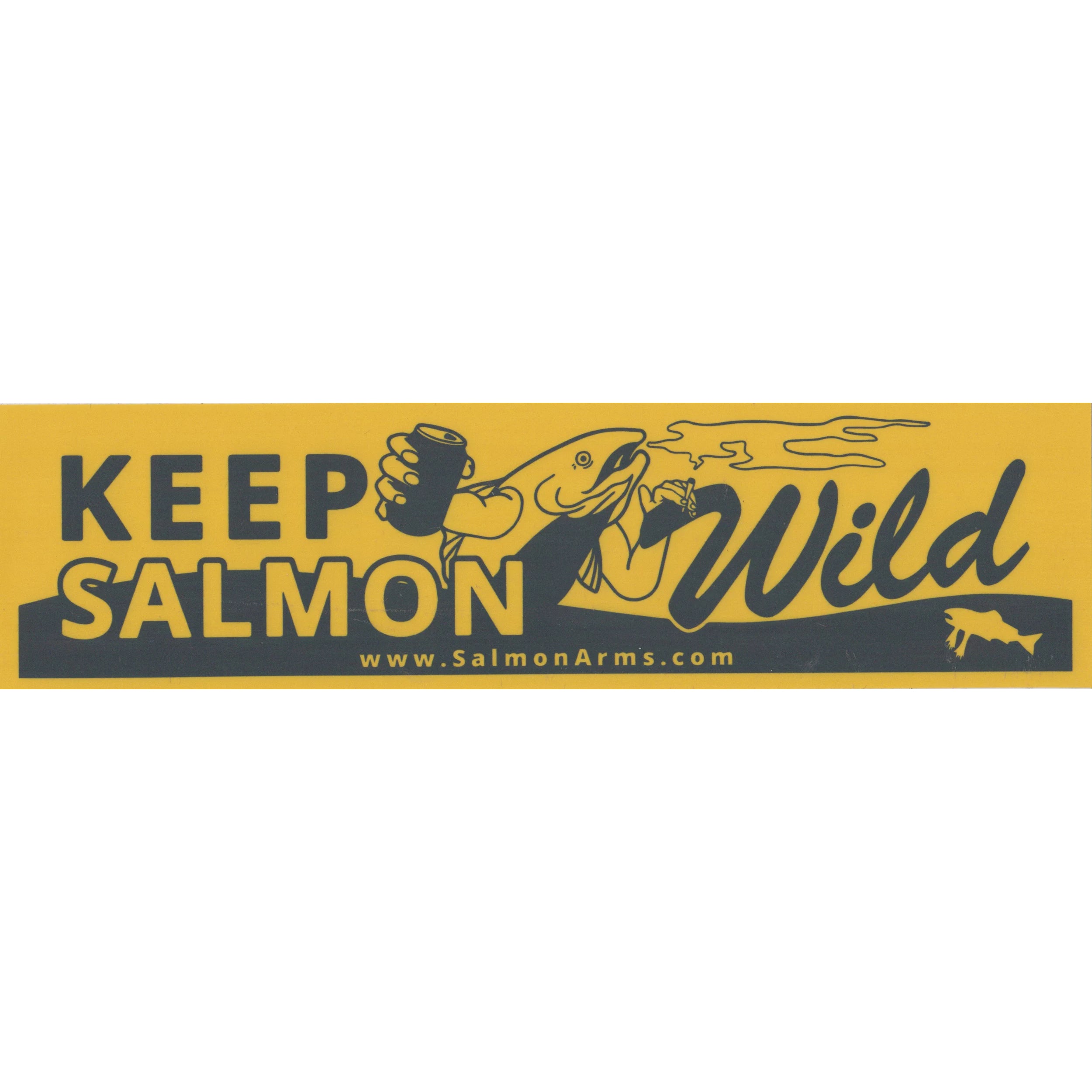 Yellow Keep Salmon Wild Salmon Arms Bumper Sticker