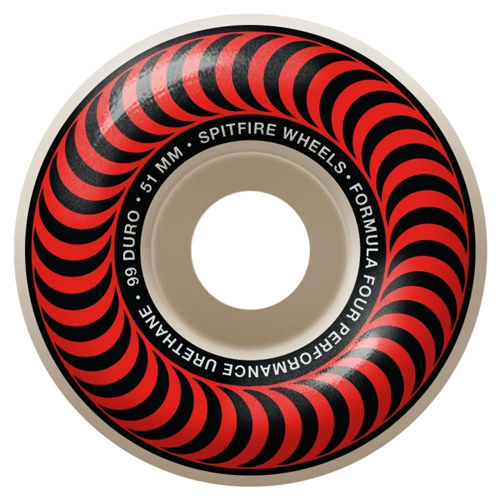 Spitfire Formula Four 99D Classics Skateboard Wheels - White/Red