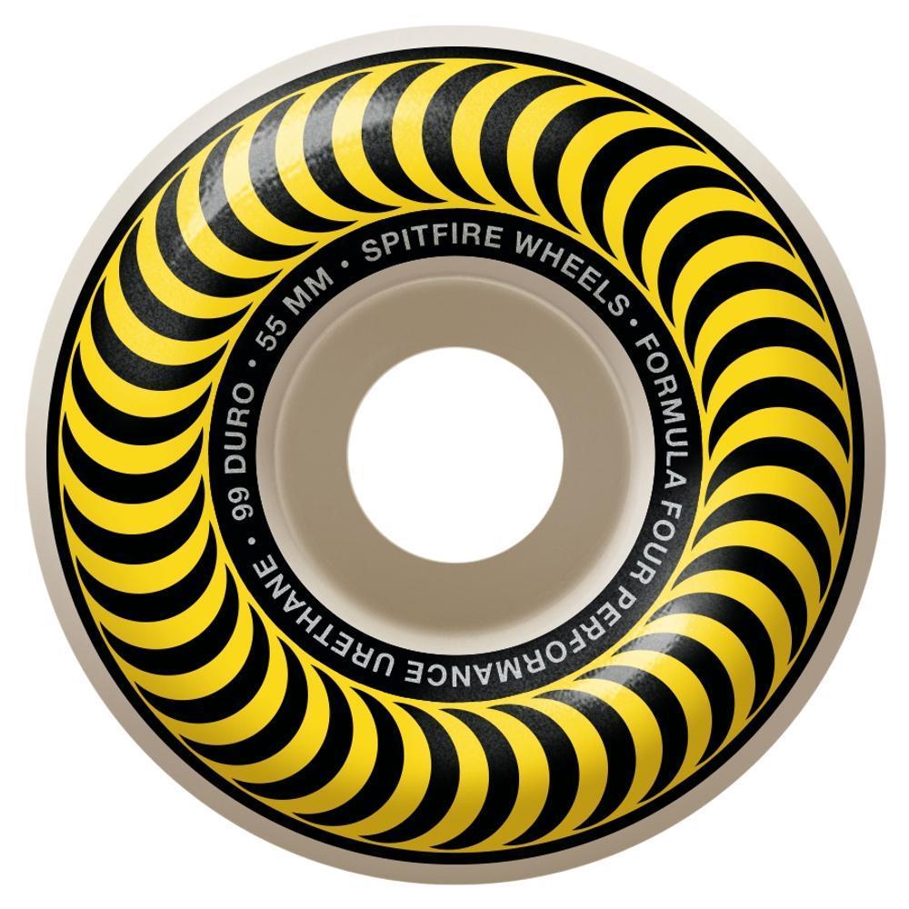 Spitfire Formula Four 99D Classics Skateboard Wheels - White/Yellow