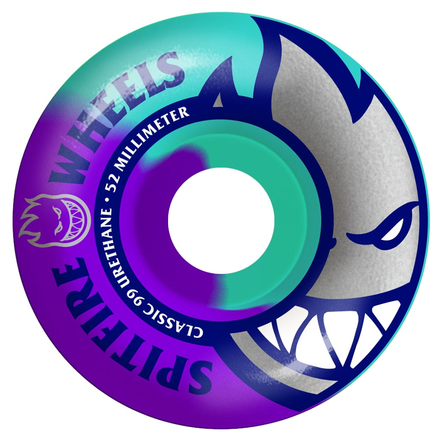 Spitfire Classic 99D Teal/Purple Swirl Bighead Skateboard Wheels