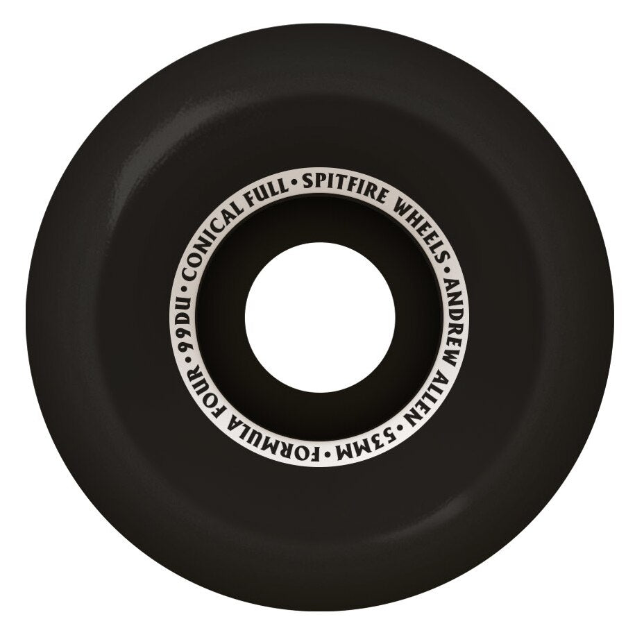 Spitfire Formula Four 99D Andrew Allen Double A Conical Full Skateboard Wheels - Black