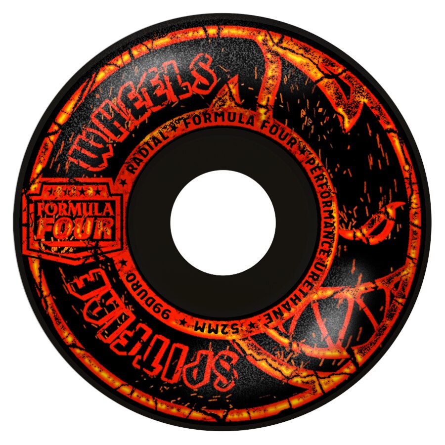 Spitfire Formula Four 99D Embers Radial Skateboard Wheels - Black