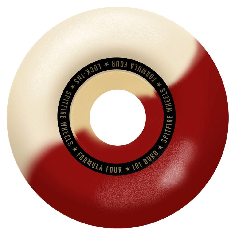 Spitfire Formula Four 101D Lock-Ins Swirl Fire Red/Natural Skateboard Wheels