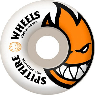 Spitfire Bighead Skateboard Wheels - White/Orange