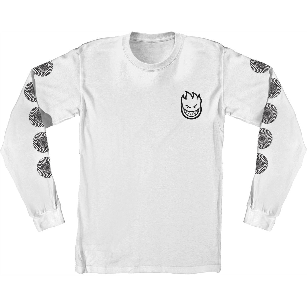 Spitfire Bighead Swirl Long Sleeve Tee - White/Black
