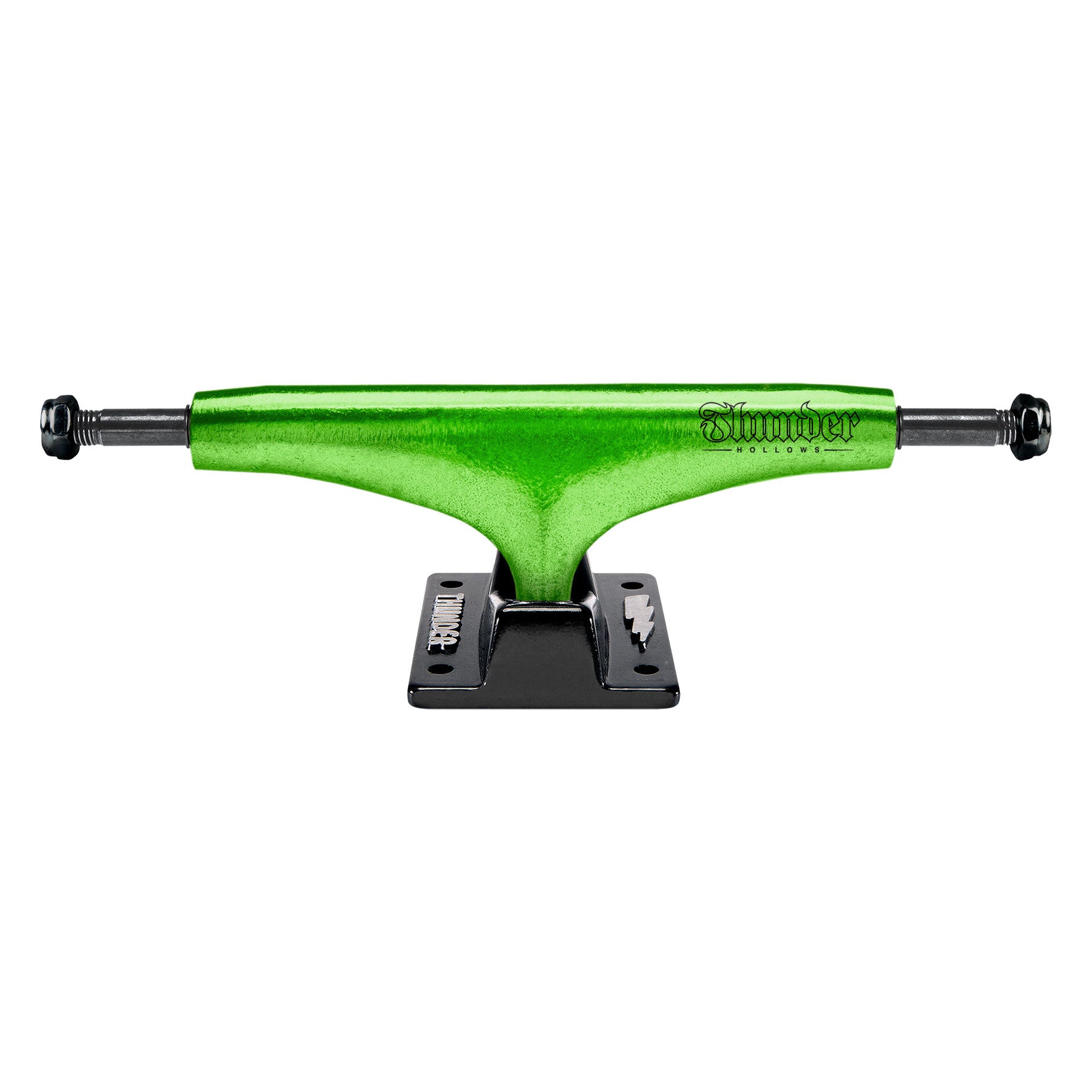 Green/Black Metallic Script Thunder Hollow Lights Skateboard Trucks