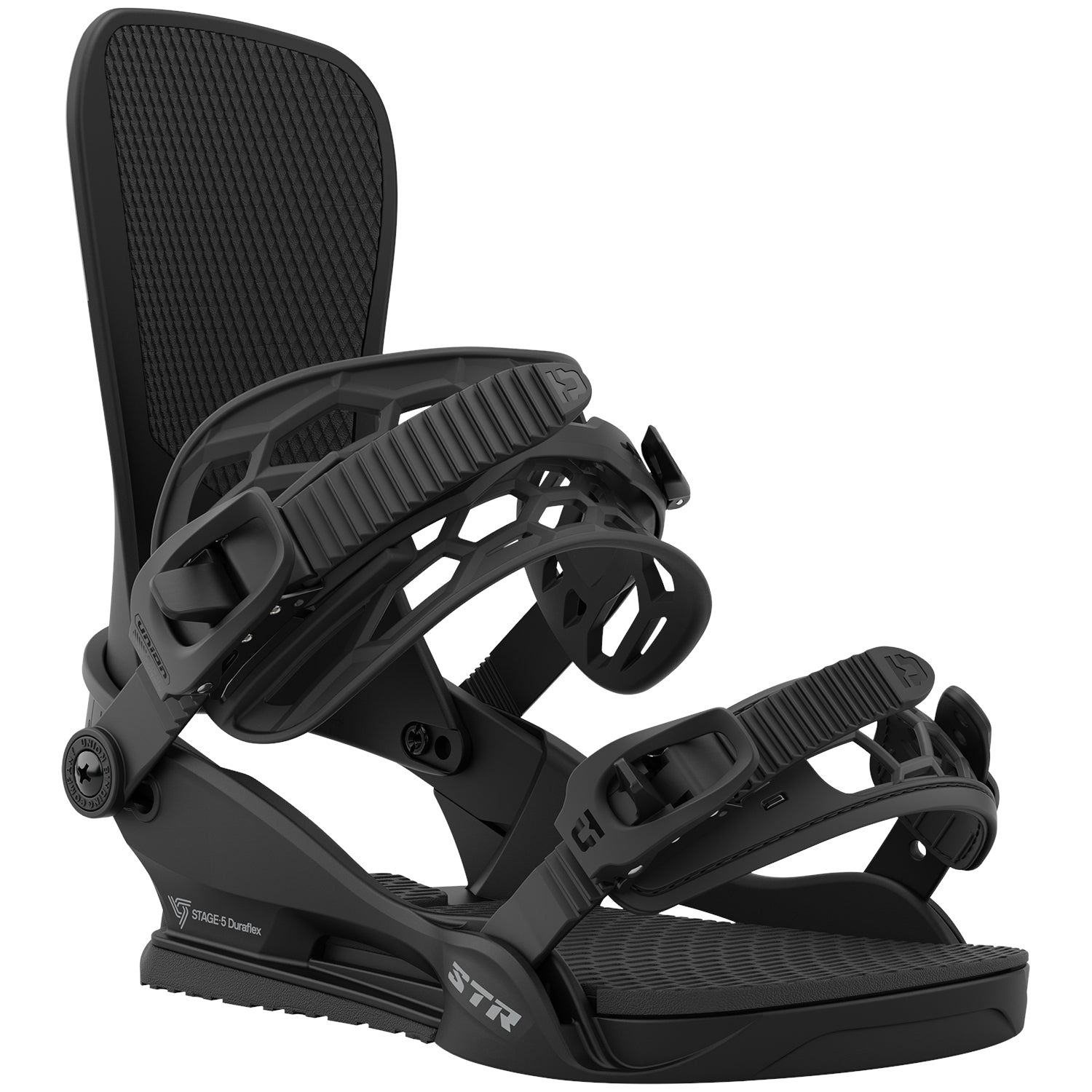 2023 Black Union STR Snowboard Bindings Front