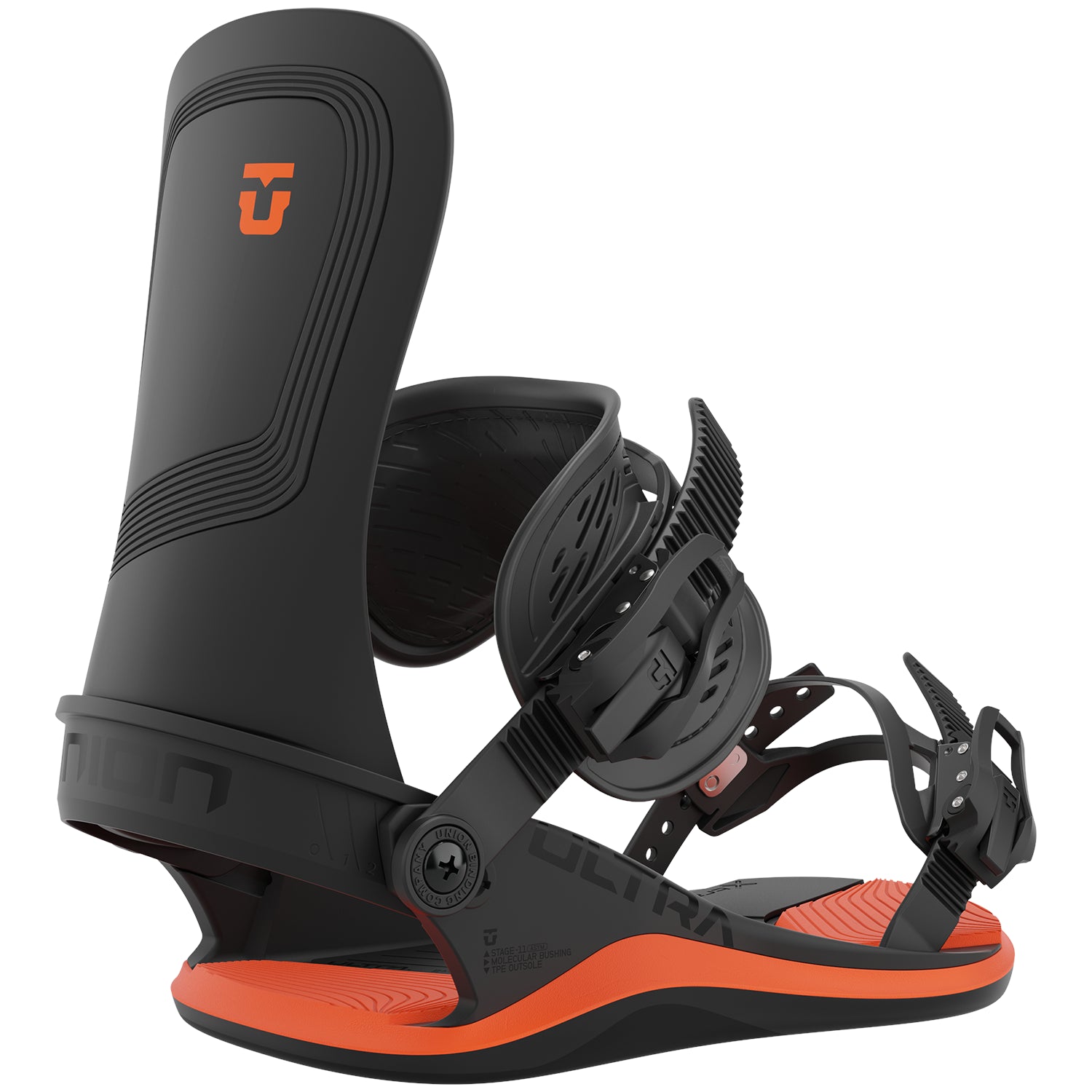 2023 Black/Orange Union Ultra Snowboard Bindings