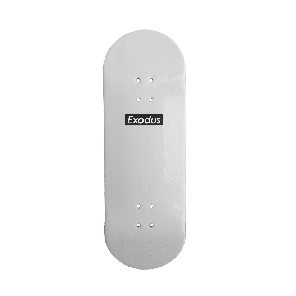 Exodus White/Black Box Logo Fingerboard Deck X-Wide 33mm