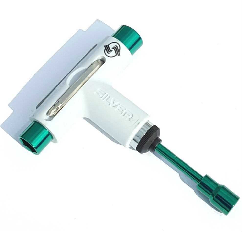 Silver X Exodus Ratchet Skateboard Tool - White/Green