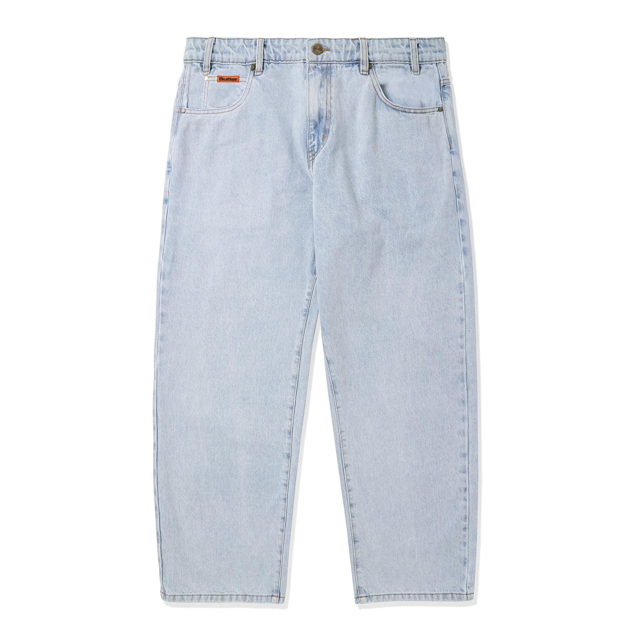 Light blue Butter Goods baggy skate jeans  With small patch logo