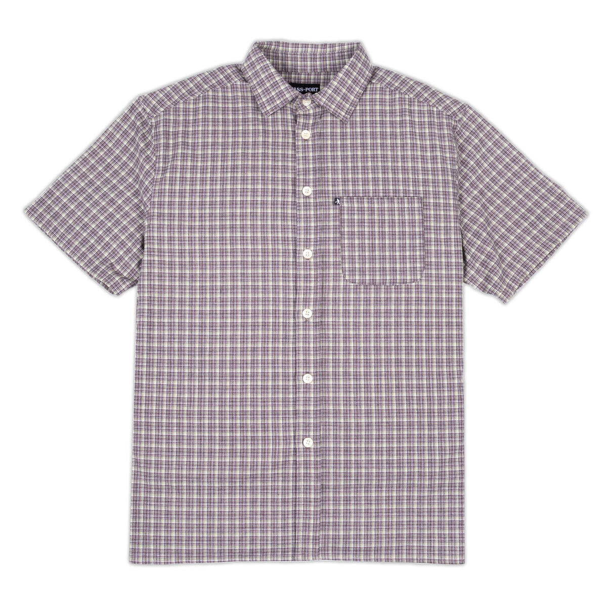Pass-Port Workers Check Short Sleeve Shirt - Choc Mint
