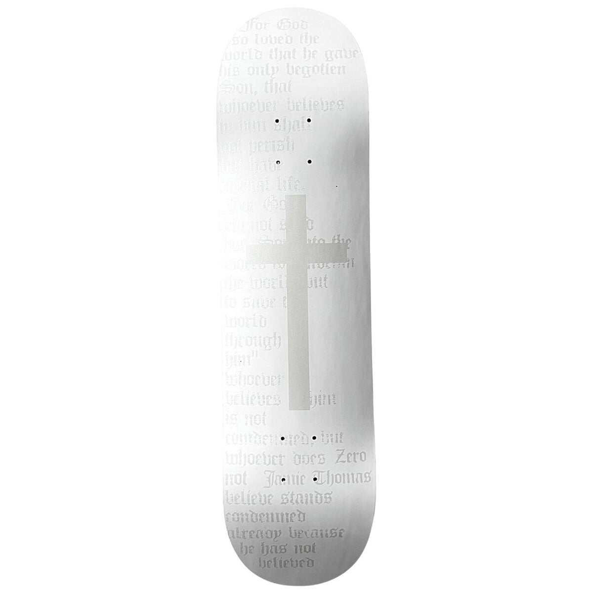 White/White Jamie Thomas Cross Skateboard Deck