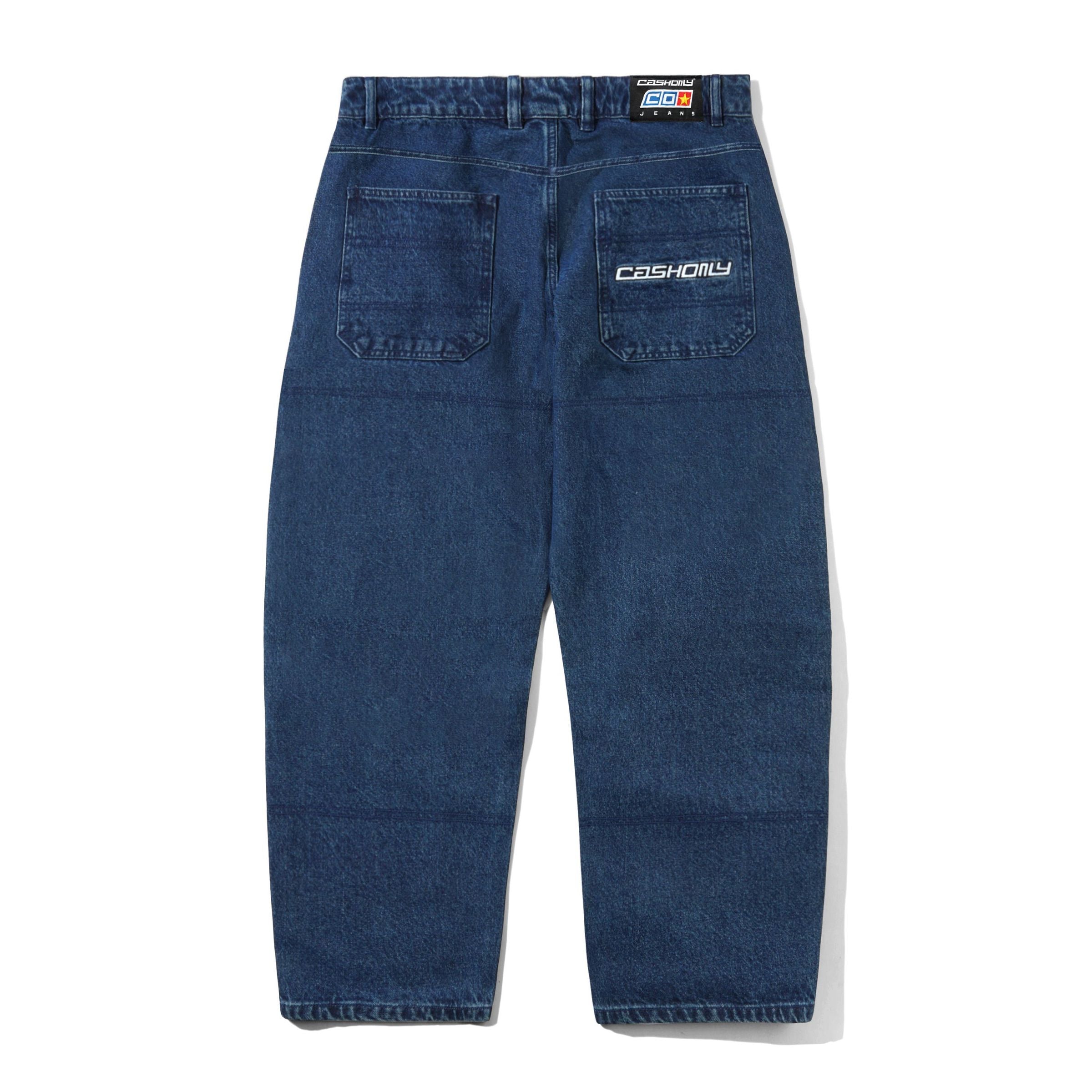Blue Aleka extra Baggy Cash Only skate denim pants back