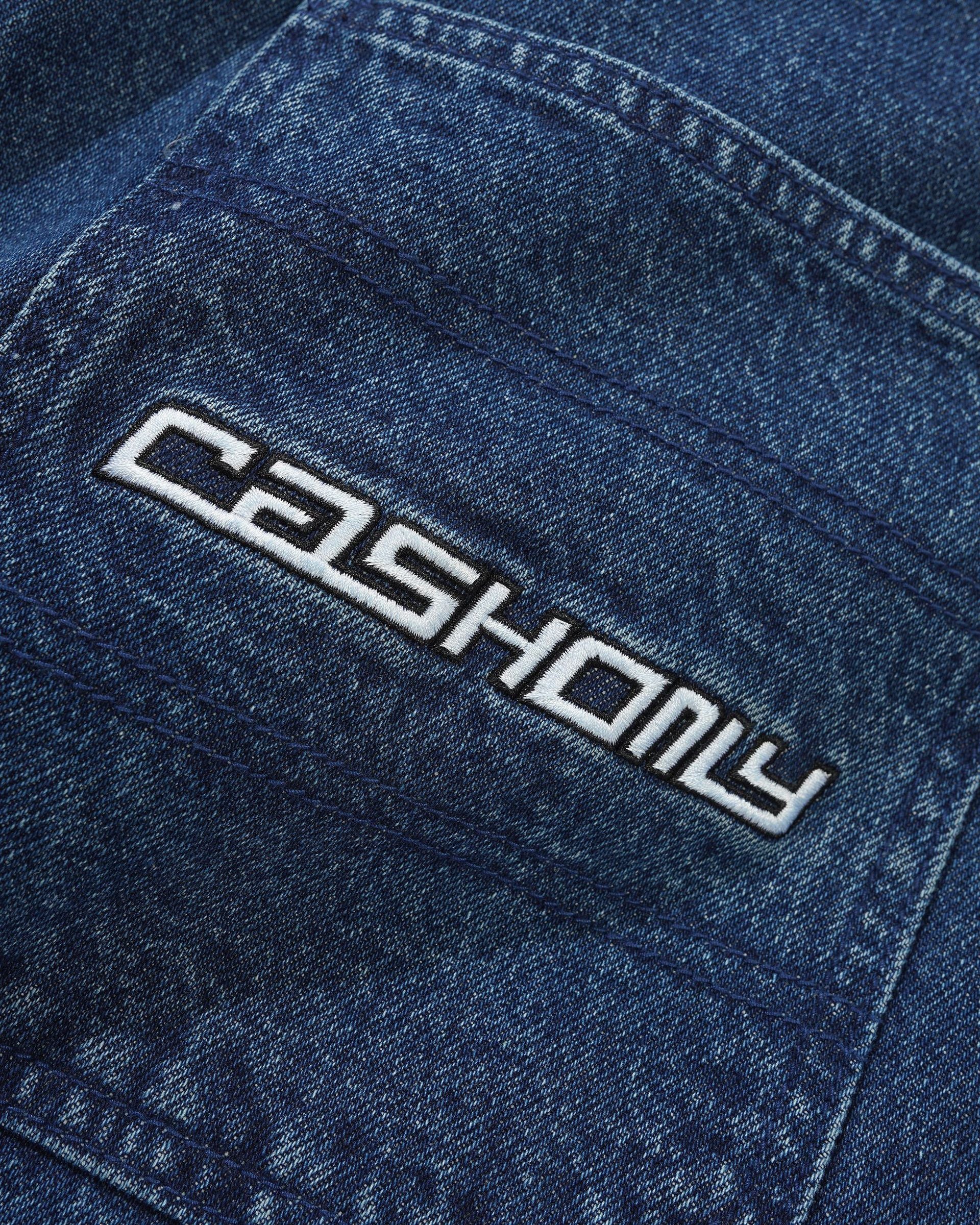 Blue Aleka Cash Only skate denim pants back pocket details
