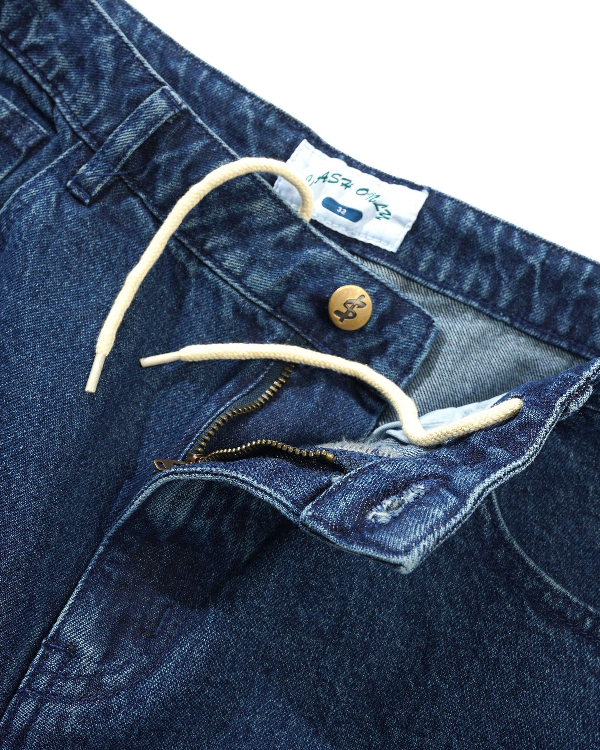 Blue Aleka Cash Only skate denim jeans with draw string