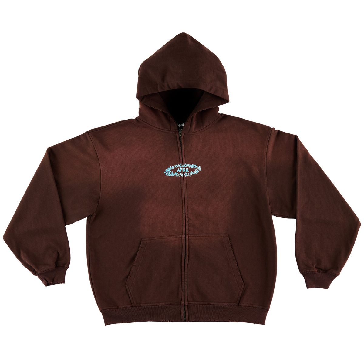 April Stars Zip Up Hoodie - Brown