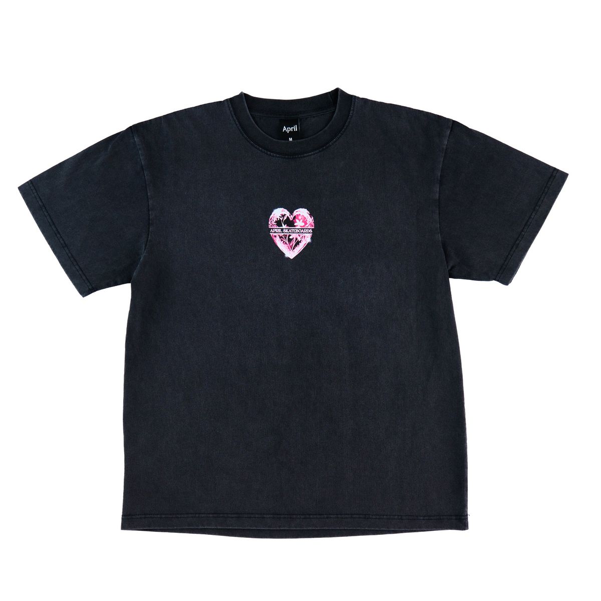 April Heart Tee - Vintage Black