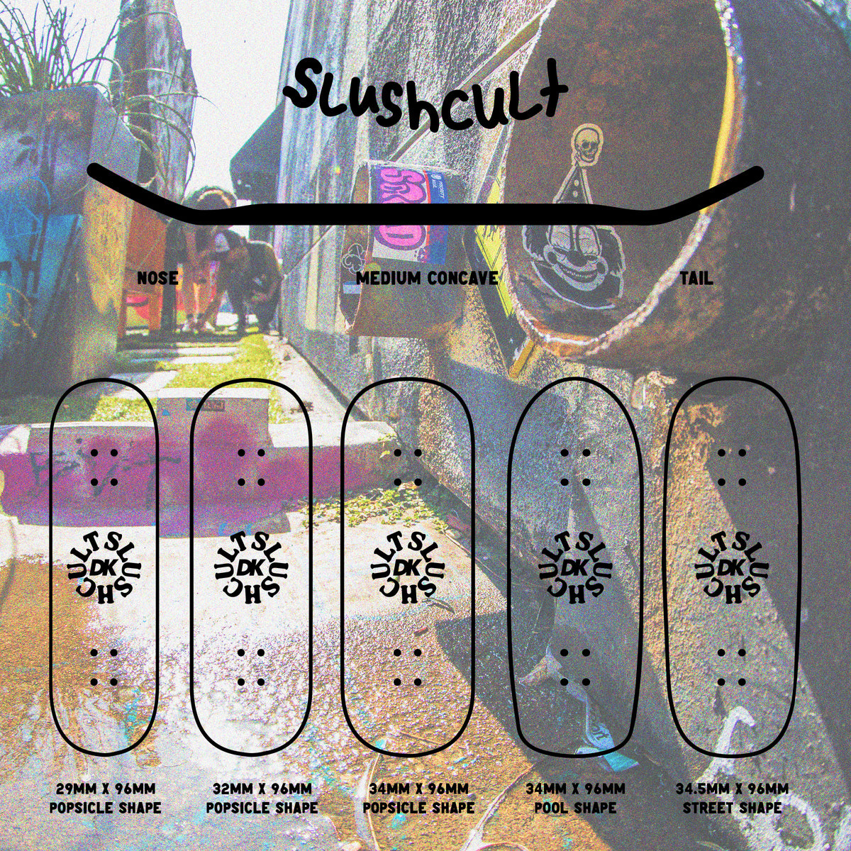 Slushcult News Shop Fingerboard Deck - Popsicle Shape