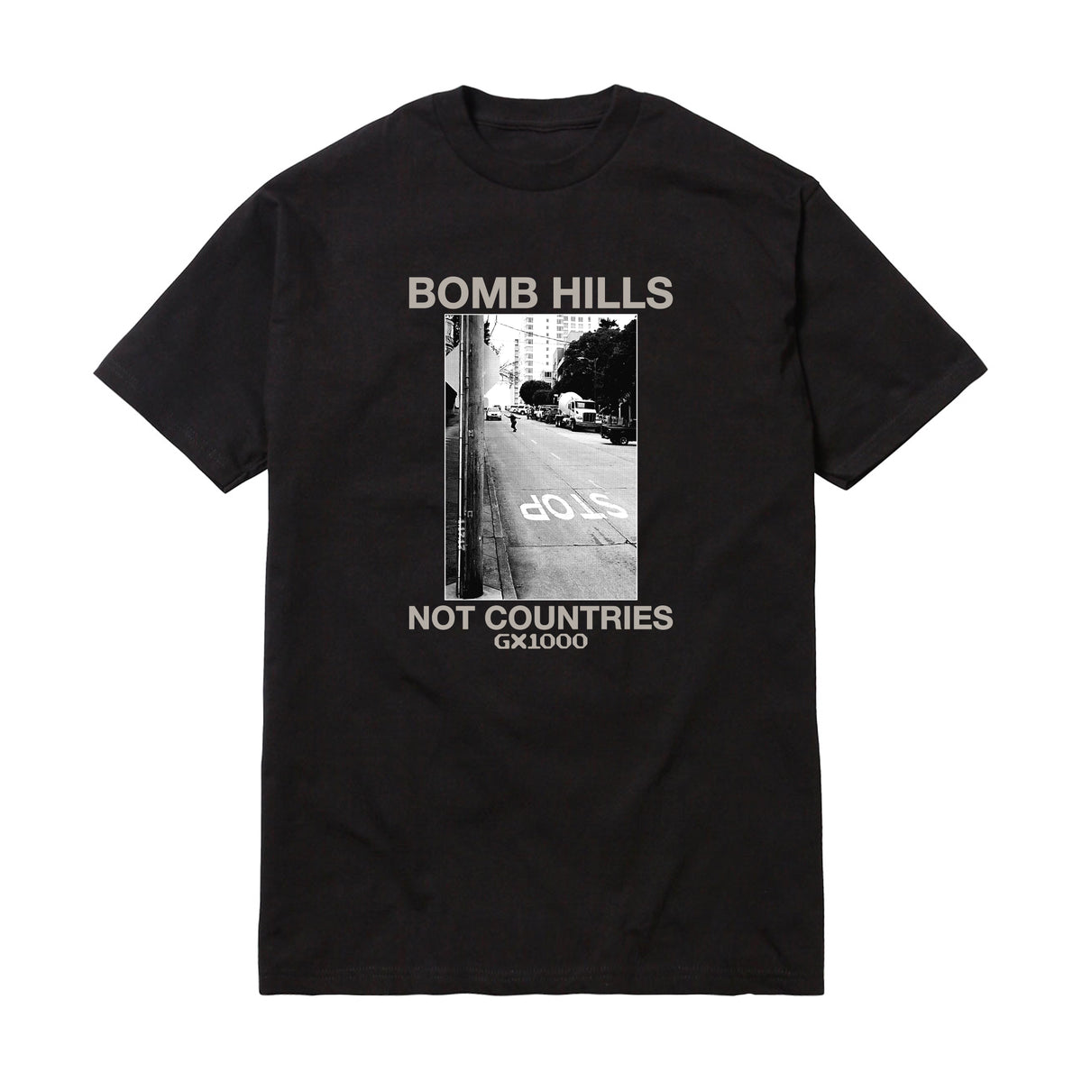 GX1000 Bomb Hills Not Countries Tee - Black/Grey