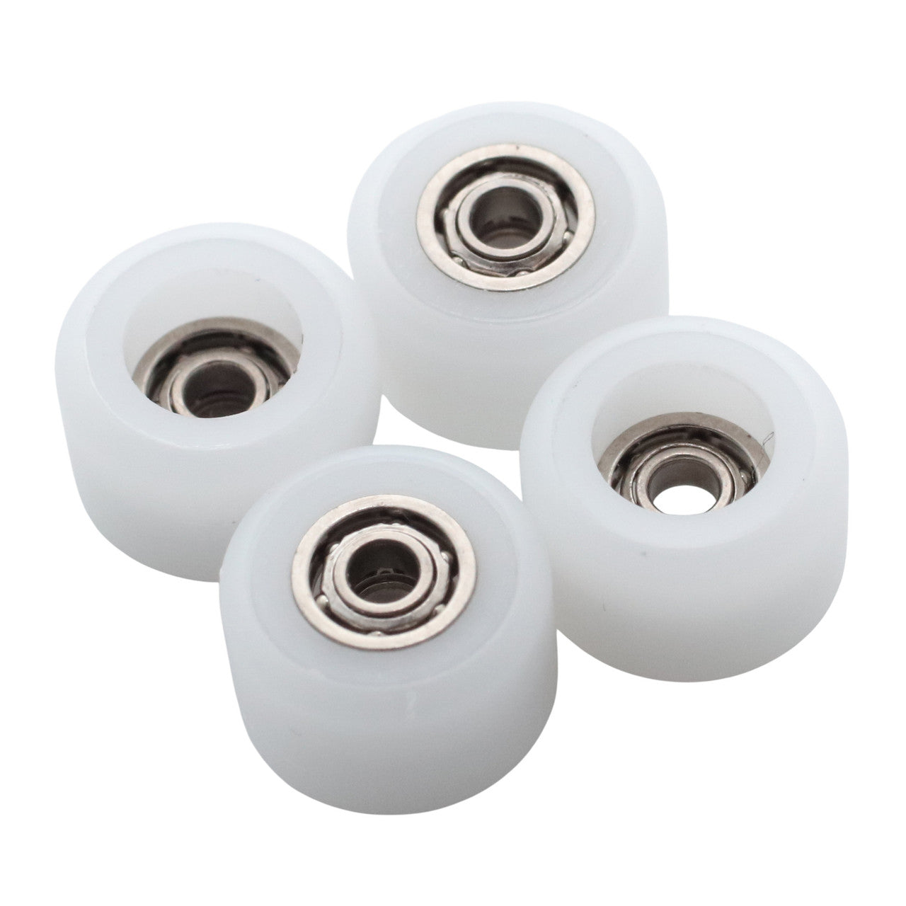 Flatface Dual Durometer V1 Bearing Fingerboard Wheels - White/White
