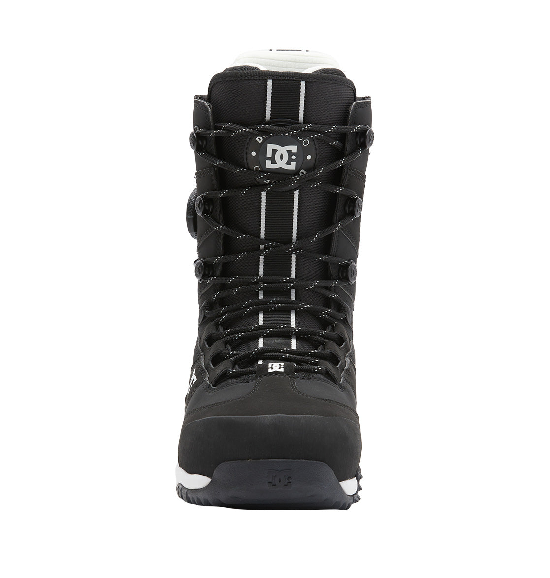 Black/White Premier Hybrid DC Snowboard Boots Front