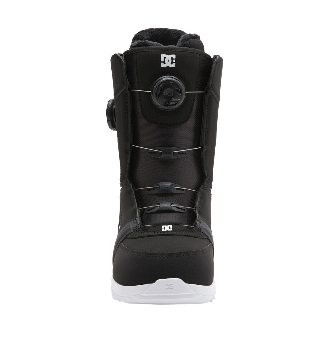 Black/White/Black Women's Lotus DC Snowboard Boots Front