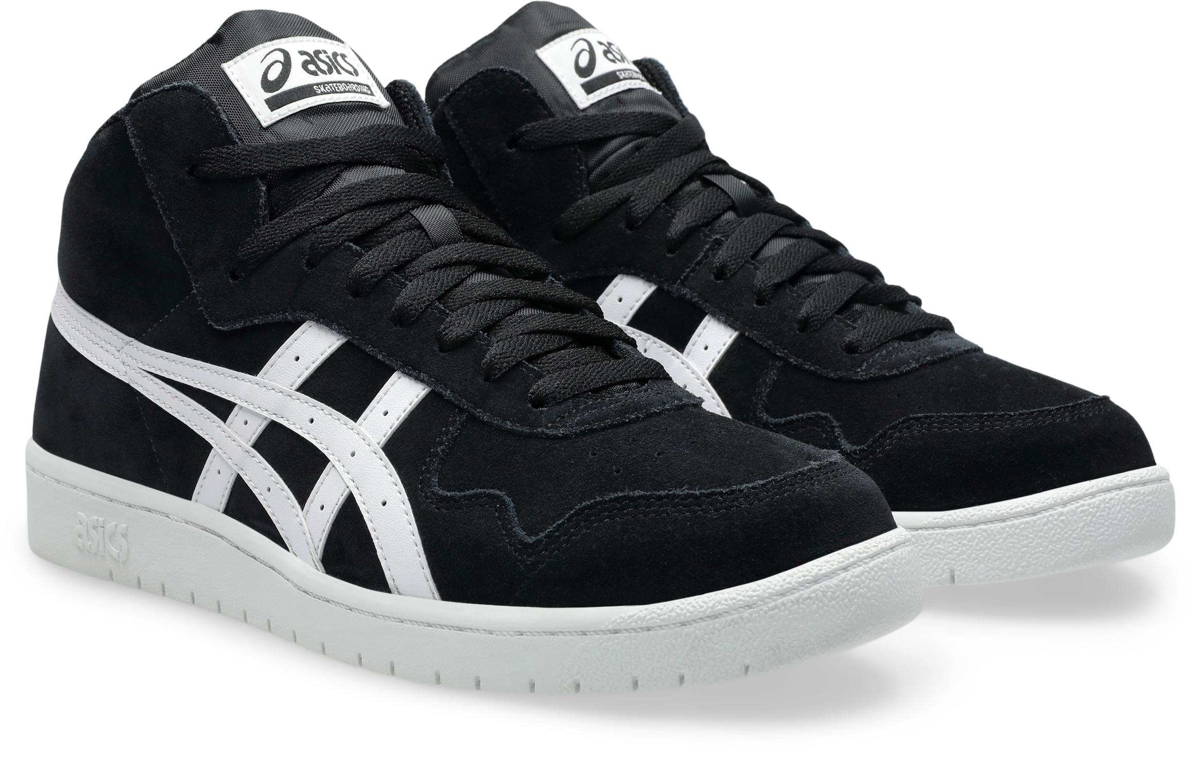 Black/White Japan Mid Pro Asics Skate Shoe Front