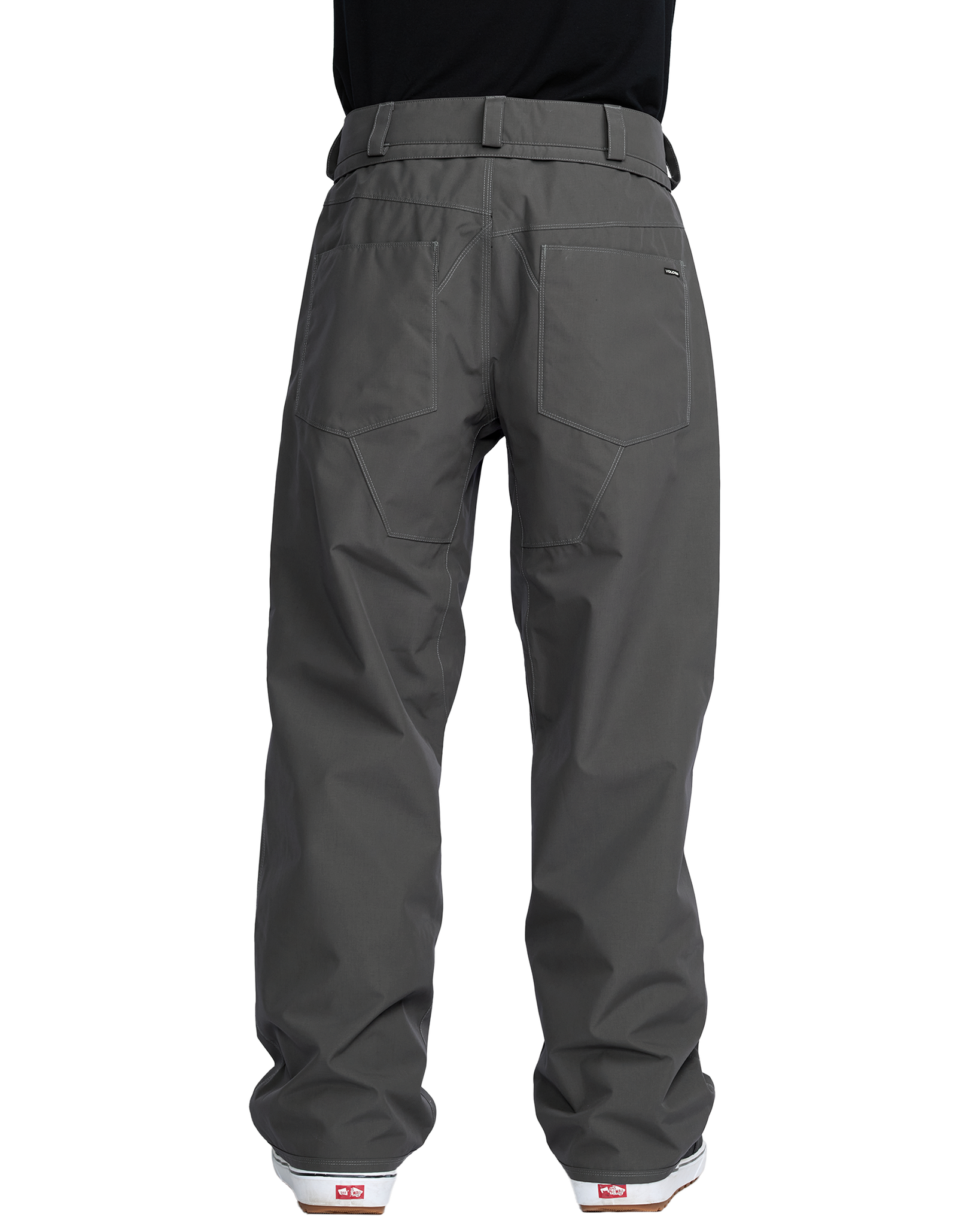Dark Grey Nailer Volcom Snow Pants Back