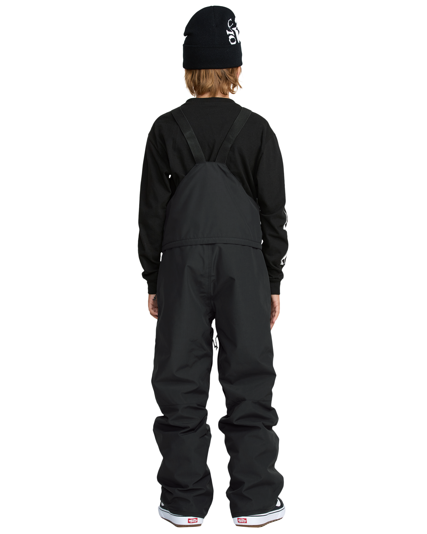 Big Kids Black Barkley Volcom Snow Bibs Back