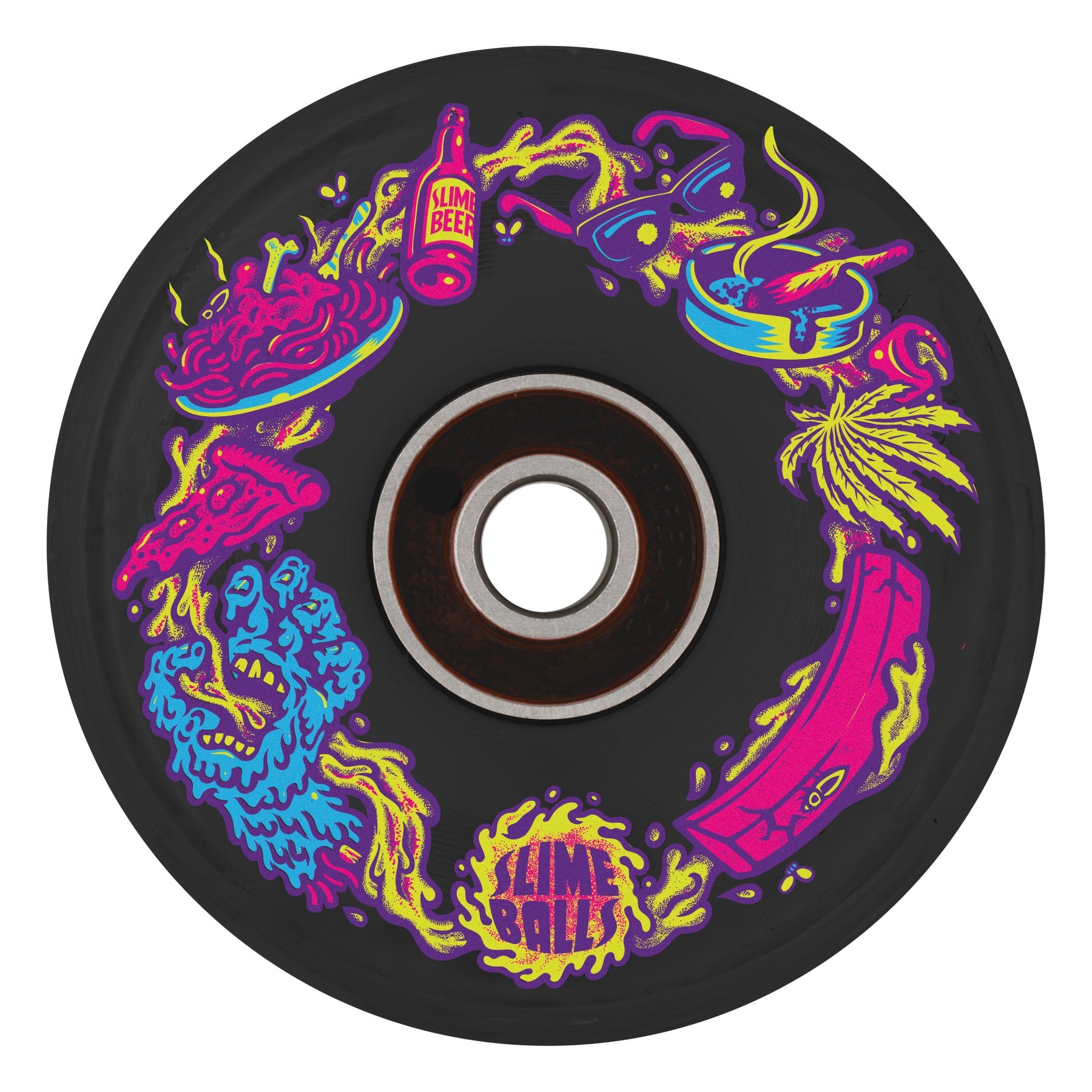 Slime Balls 78a Limited Edition Neon Vomit Light Ups Skateboard Wheels