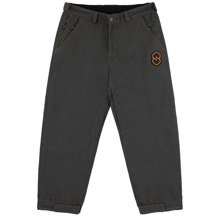 Faded Grey 3 Ply Denim Souvenir Snow Pants