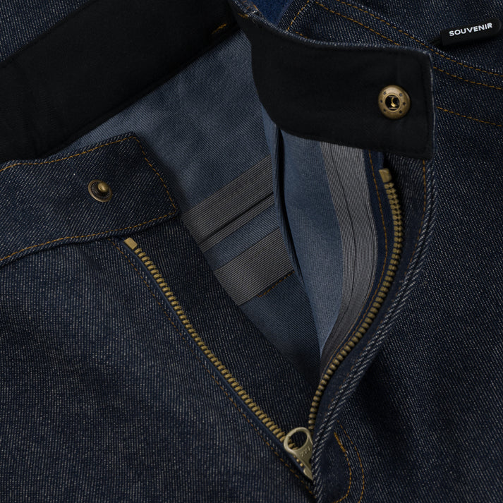 Indigo Denim Souvenir 3 Ply Snow Pants Detail