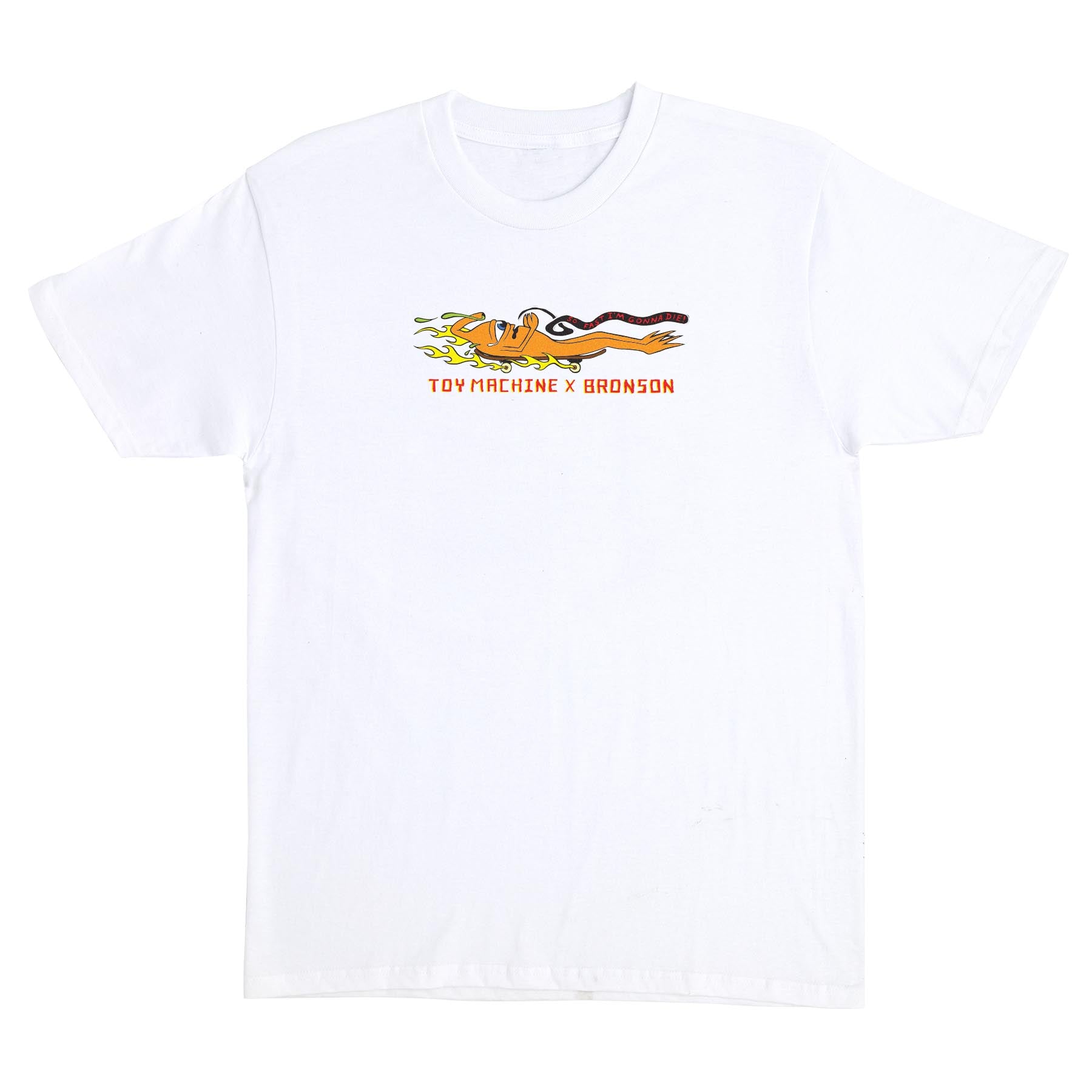 bronson x toy machine tee white front coffin